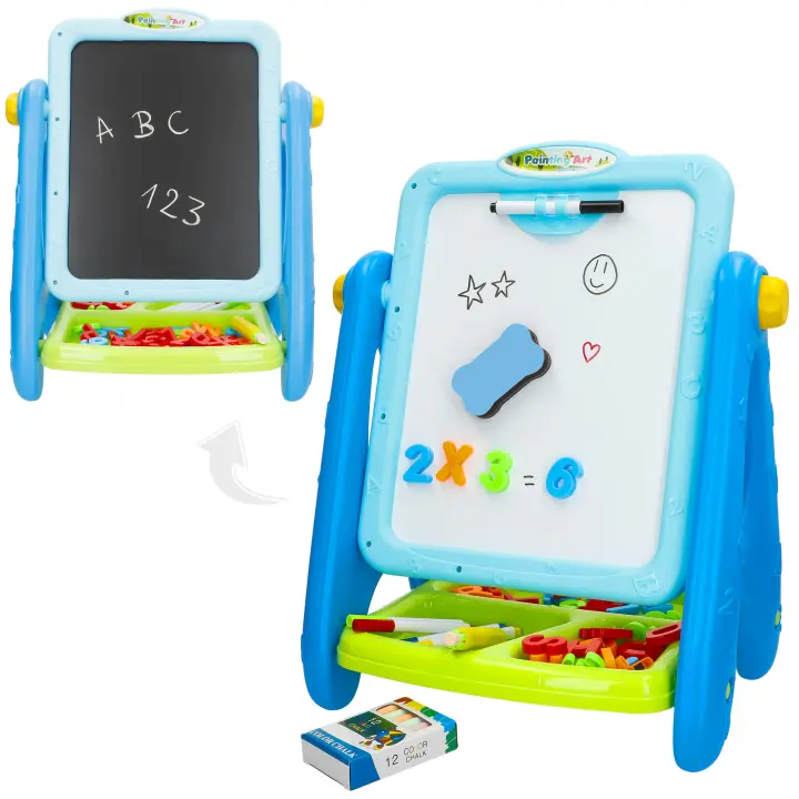COLORBABY - Pizarra magnética infantil 2 en 1, tizas, rotuladores, letras y números, portatizas y borrador, regalo niña 3 años, pizarras infantiles, juguetes educativos, juegos para aprender los números, aprender las letras - 1