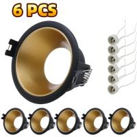 6Pcs GU10 Marco De Downlight Blanco Aleación De Aluminio Recipiente Techo Revestido Diseño Antigolpeante Para Habitación De Comedor - details 0