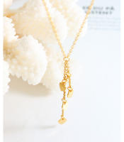 Colgante de corazón de acero inoxidable  chapado en oro de 18K para mujer, deslustre impermeable, collar de borla larga Collar con colgante de corazón de acero inoxidable , cadena para el cuello con cordones, joyería resistente al agua, Collar de regalo - details 10