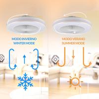 Ventilador Retráctil con Iluminación LED 3CCT 30W Motor DC, 36W Luz, Motor Silencioso DC130, 6 Velocidades, Blanco, Control Remoto, 3 Temperaturas de Color iotostark-LEDUNI - details 10