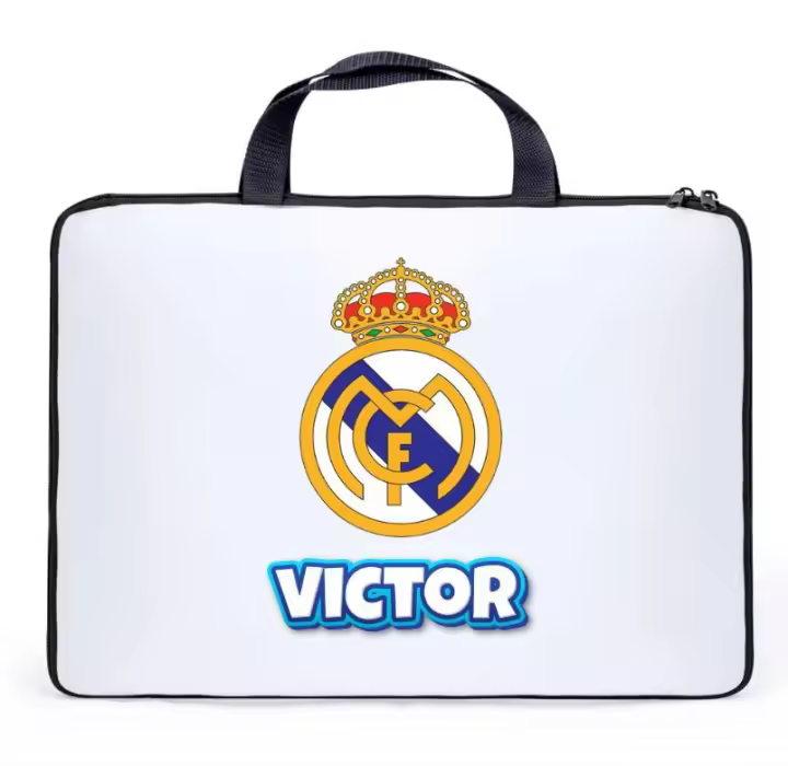 Funda ordenador portátil - Real Madrid + nombre - FCB + nombre -  Dejar nota con el nombre - Medidas15" 41x30 cm - 1