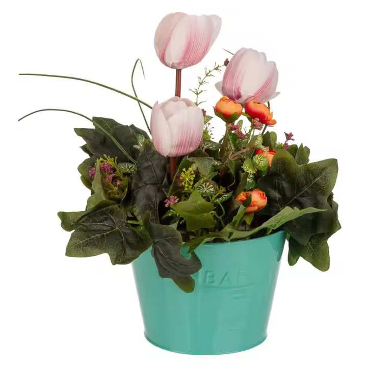 Maceta con flor artificial 18x18x37 - 1