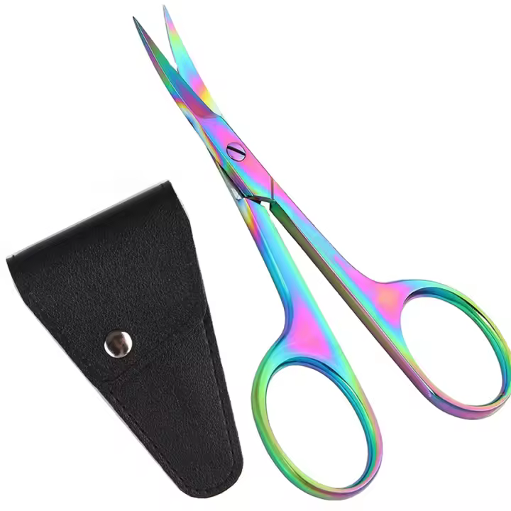 Tijeras De Barba Multifuncionales Pequeñas Para Cejas Uñas Y Cutícula Herramienta Cortante De Acero Inoxidable Colorida - 1