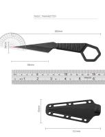 Cuchillo De Acero Inoxidable Para Exteriores Mini Con Afilador Herramienta De Camping Viaje Regalo De Vacaciones Cuchilla Recta Fácil De Afilar - details 6