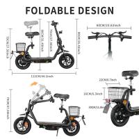 Scooter Eléctrico TWOFISH M5 PRO-E Certificado EEC con Asiento y Cesta Trasera, Motor de 500W, Batería de 48V 13Ah, Neumáticos de 12 pulgadas, Velocidad Máxima de 40 km/h, Autonomía de 30 km, Frenos de Disco Duales, Amortiguadores Delanteros y Traseros - details 3