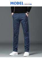 Pantalones Casuales Para Hombre Otoño 97% Algodón Elásticos Rectos Negocios Males Ropa Pantalones Caqui Rojo Royal - details 3