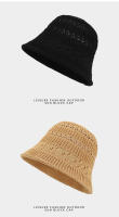 Gorro De Pescador De Verano Para Mujer Tejido Al Hilo Sombrero De Playa Transpirable Panama Casuales Unisex Viaje De Campo - details 3