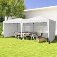 Outsunny Carpa Plegable 6x3 m con Paredes Laterales Carpa para Fiestas Altura Ajustable con Bolsa de Transporte Ruedas y 5 Bolsas de Arena para Exterior Jardín Patio - details 1
