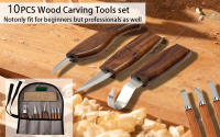 Juego De 10 Herramientas De Grabado En Madera Con Cuchillo De Detalle Y Guantes Afilador De Cuchillos Para Tazas Cuencos Y Ollas - details 0