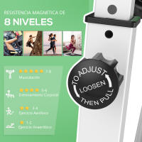 HOMCOM Bicicleta Estática Plegable para Ejercicios Profesional Bicicleta Vertical de Forma X con 8 Niveles Resistencia Magnética Ritmo Cardíaco Asiento con Altura Ajustable Acero 43x97x109 cm - details 5