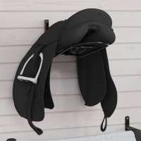 vidaXL Soporte de silla montura de pared plegable hierro negro - details 0