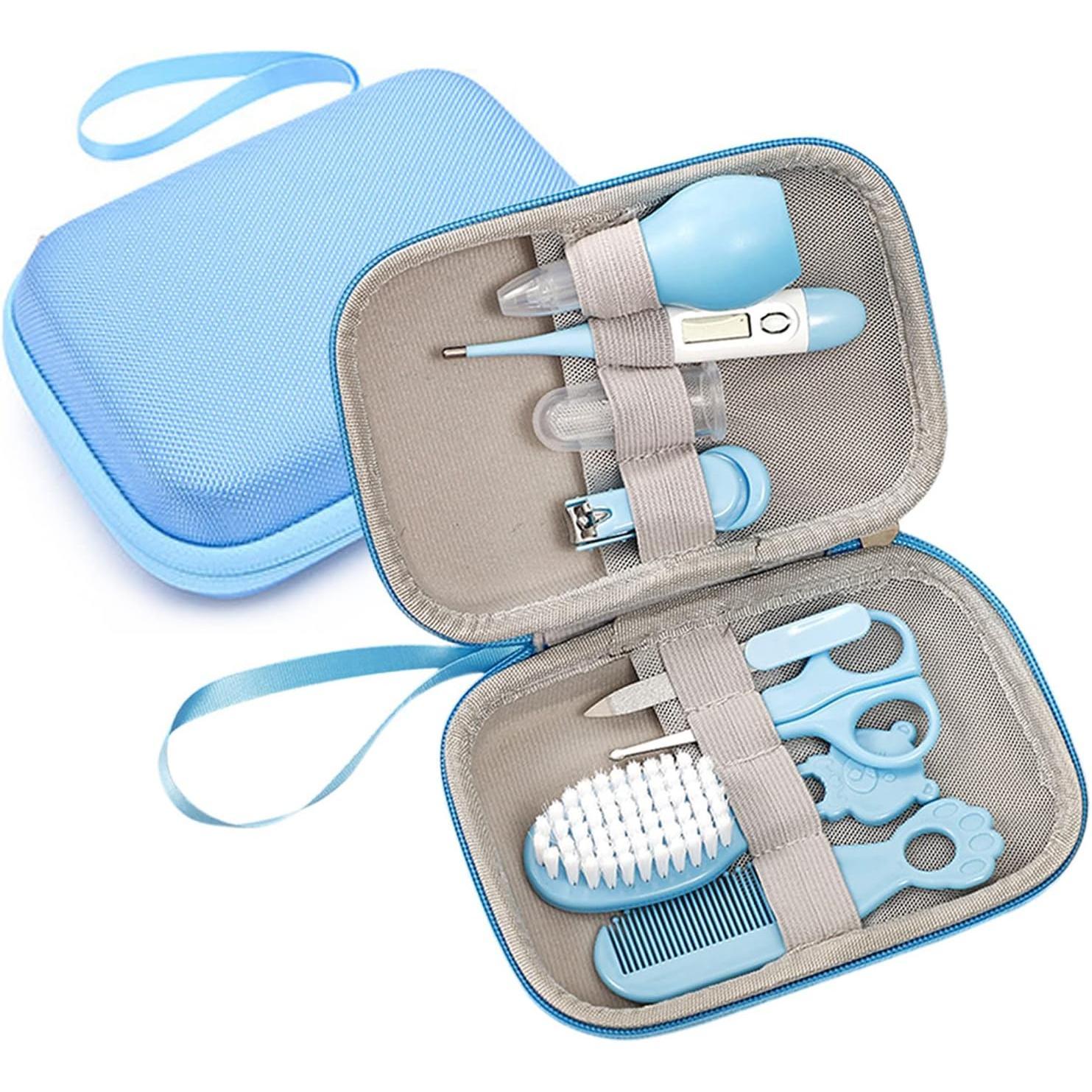 Kit Bebe Recien Nacid Higiene, MKNZOME 8 piezas Set Cuido Bebe Recien Nasido with Estuche de Transporte Kit de Lavado para Bebés Gift para Recién Nacidos Niños Pequeños