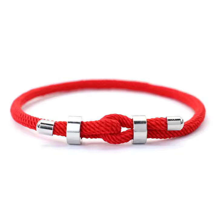 Pulsera De Hombre Novedades En Maple Inoxidizable Cuerda Ajustable De Metal Y Hilo Rojo Sierte Estilo Casual/Sporty Hand Hecho - 1