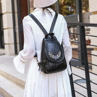 Mochila Pequeña De Cuero Genuino Para Mujer Bolso De Hombro Suave De Cuero Oveja De Alta Calidad Moda Escuela Para Teenager Chicas - details 8