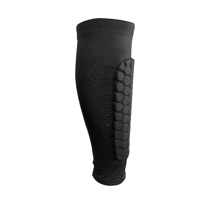 Espinilleras de fútbol para niños, adolescentes y adultos, mangas de compresión para pantorrillas con almohadillas de panal, protección ligera para pantorrillas (una) - 1