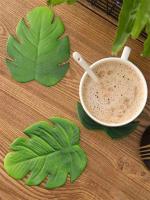 Tazas De Tapete Protector De Mesa Monstera Hoja Tropica Verde Ecológico Anti-Derrame Lavable Para Fiesta De Navidad Y Boda Decoración De Hogar - details 6