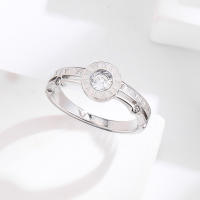Anillo Romano De Acero Inoxidable Con Diseño De Cruz Y Zirconia Color Retención Moda Popular En Europa Y América Para Hombres Y Mujeres - details 4