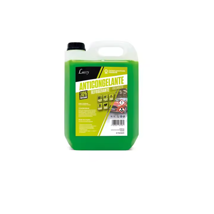 LUCCY Anticongelante Coche 30% Protección -18ºC - 5 litros - Líquido Refrigerante Profesional para Vehículos Fórmula Orgánica Long Life - 1