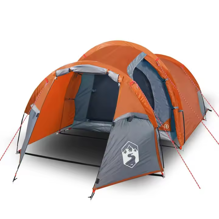 vidaXL Tienda de campaña con túnel para 2 personas impermeable naranja - 1