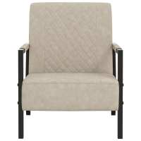 Sillón de cuero sintético Crema, Gris claro, Sillon Dormitorio Sillon Comodos Silla Relax Sillón Sofá - details 0