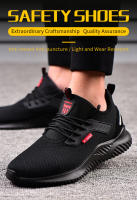 Zapatos De Seguridad Para Hombre Con Punta De Acero Antideslizantes Indestructibles Zapatillas De Trabajo Botas Tácticas Ligeros Y Puncture-Proof - details 1