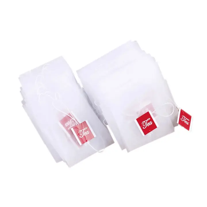Infusor de bolsas de té de piezas, bolsita de papel de filtro de 7x6cm, bolsitas de té vacías de nailon, 100 - 1