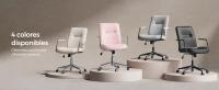 SONGMICS Silla de Oficina Giratoria, Silla de Ordenador, Superficie de PU Fácil de Limpiar, Altura Ajustable, Cómodo Respaldo y Asiento Curvo, Carga de 150 kg, Negro Tinta/Gris Paloma/Rosa Pastel/Beige Capuchino - details 3