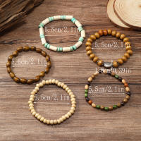 Pulsera De Moda Para Hombres Retro DIY Con Multiple Capas Hilo Elástico Y Bolas De Madera Y Caracol De Coco Para Fechas De Fiesta Regalos - details 16
