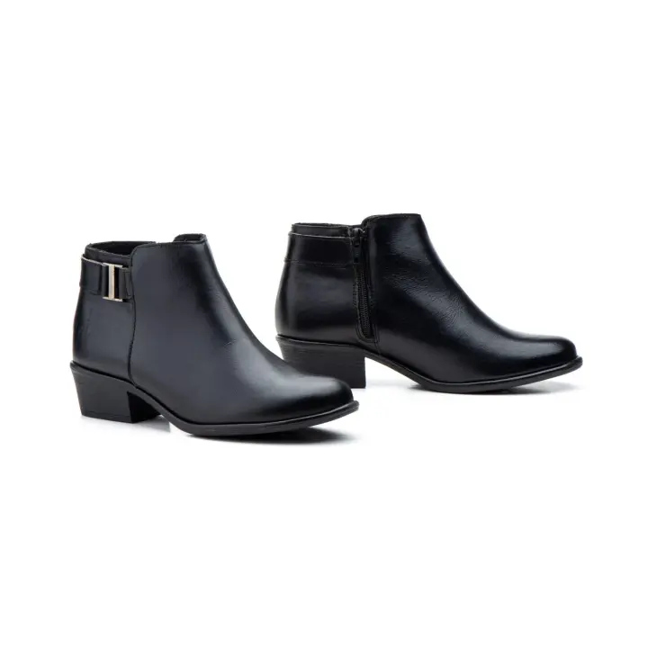 Mº6300 NEGRO Hecho en España Botín Mujer Piel NEGRO Hebilla Tacón Numeración: 35-41 Marca: JAM Color: NEGRO BOTIN TOBILLERO TACON BAJO TIPO CAWBOY TODO EN PIEL CON ADORNO HEBILLA LATERAL MUY COMODO Y ELEGANTE - 1