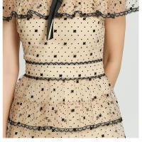 Vestido De Mujer Elegante Con Puntos A-Line Manga Corta V-Neck Vestido De Verano 2025 Q480 Estilo Casual Cintura Natural - details 9