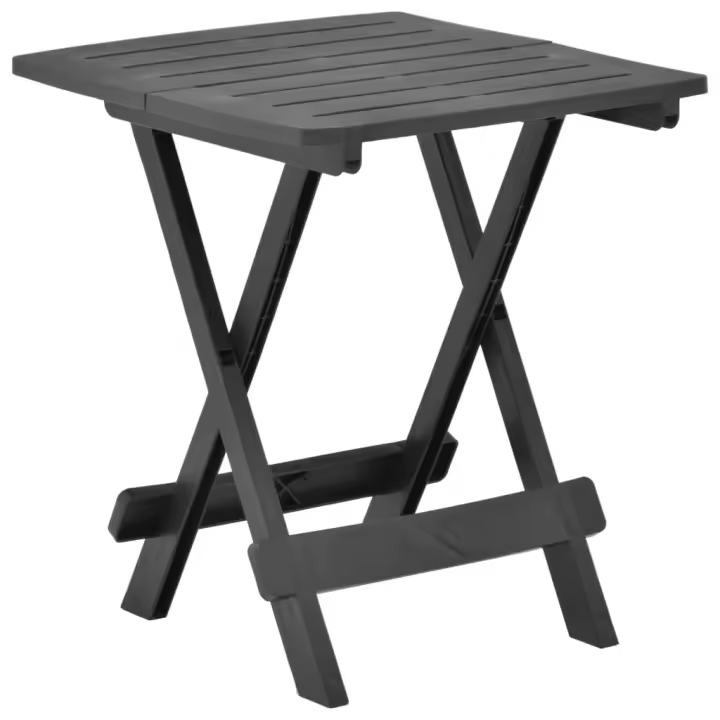 Mesa plegable de Jardín plástico gris antracita 45x43x50 cm - 1