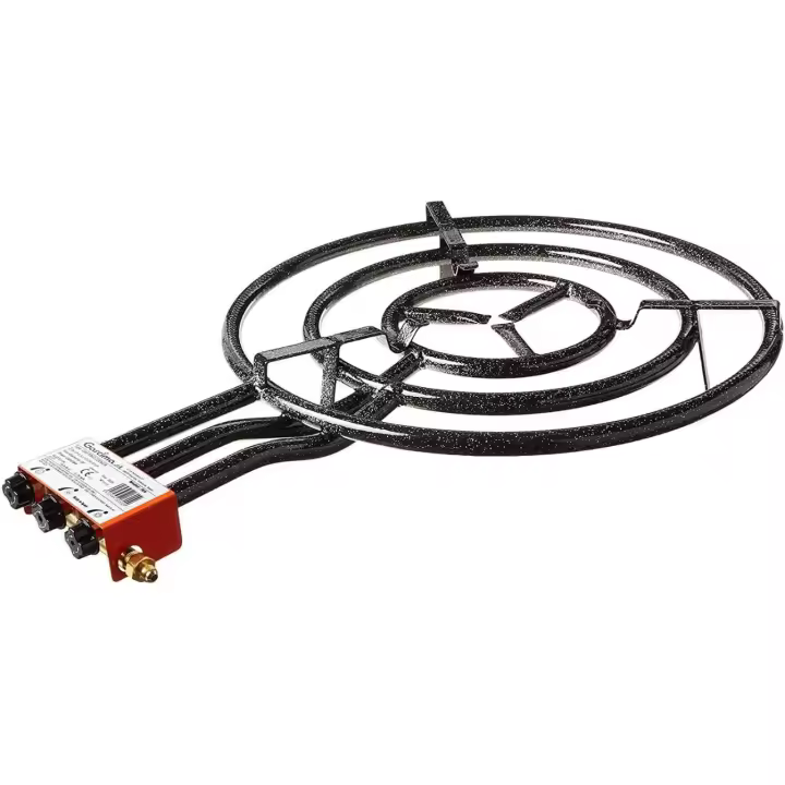 GARCIMA LA IDEAL PAELLERO GAS BUTANO 3 FUEGOS REDONDO HIERRO 70CM Prepara paellas auténticas y deliciosas en esta paellera de hierro esmaltado. - 1