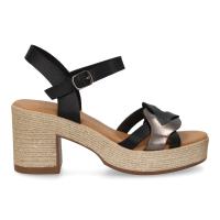 PuntoSalao Sandalias de plataforma y tacón en yute para mujer color negro VR5-1614 - details 0