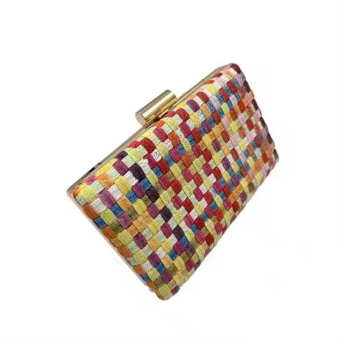 BOLSOS FIESTA MULTICOLOR ESTILO RAFIA PARA BODAS Y BAUTIZOS - 1