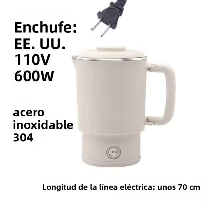 Hervidor Eléctrico Portátil Mini 0.6L 600W 600ml Con Función De Apagado Automático Acero Inoxidable Para Casa Y Noodles - 1