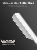 Soporte Para Afeitadora Retro Para Hombres Herramienta De Corte De Cabello Acero Inoxidable Mango Cuchillo Recto Barber Razor Holder - details 3