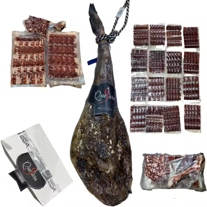 Jamón Gran Reserva Quejara S.C.A. Loncheado y Envasado al Vacío con Taquitos y Hueso Aparte - 1