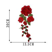 Parche Bordado De Flores Para Ropa Parche De Hierro Con Cadena Larga Adhesivo De Textil Para Adultos Unisex Material Poliéster - details 1