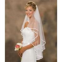 Velo De Novia En Blanco O Blanco Con Borde De Cinta 2 Capas Cascada Centro Con Peine Para Fiesta De Soltera - details 4