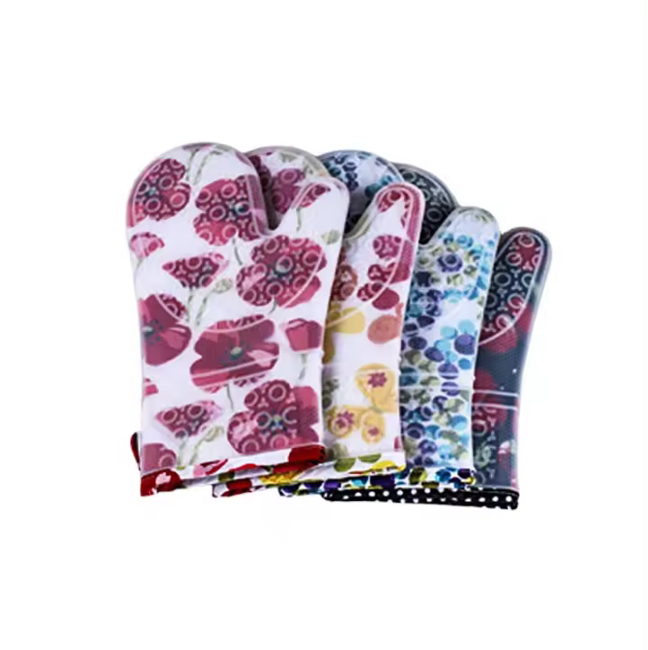 Herramientas para hornear Guantes de silicona de Algodón Gruese Anti-escaldadura y resistentes a altas temperaturas - 1
