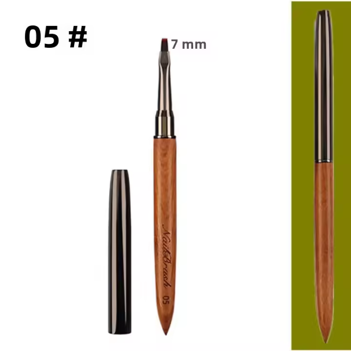 Pincel De Manicura Con Mango De Madera Antideslizante Para Dibujar Líneas Francesas Y Pintura De Flores Herramienta DIY Para Detalles Finales Reutilizable - 1