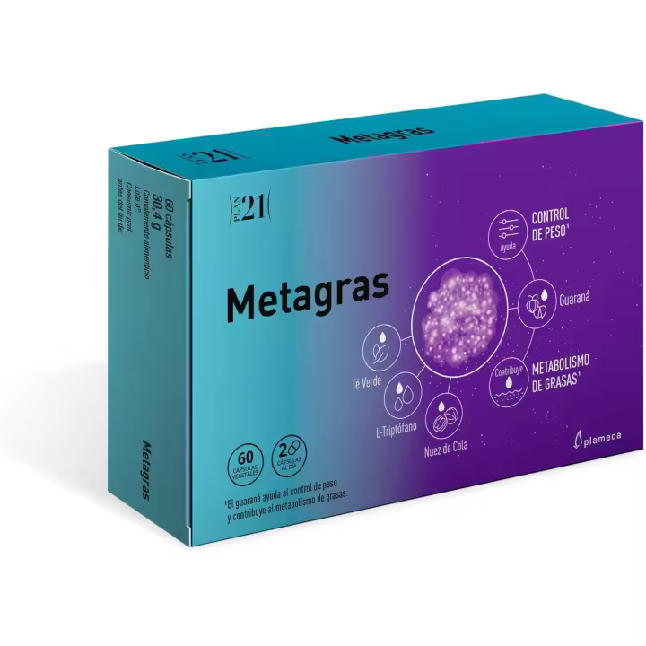 Metagras 60 cápsulas de plameca. Ayuda al control de peso y al metabolismo de las grasas - 1