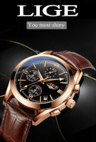 Reloj De Pulsera Deportivo De Lujo Para Hombre LIGE Cuarzo Militar Con Correa De Cuero Premium Impermeable Y Cronógrafo Moda Casual - details 0