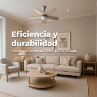EVVO Ventilador de techo con luz y mando V416 Wood, silencioso, 5 aspas, 3 velocidades,55W, temporizador,invierno-verano - details 2