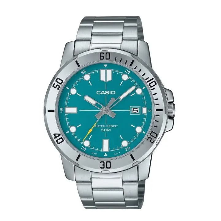 reloj deportivo hombre Casio MTP-VD01D-3E2 45mm 50m WR correa de acero - 1