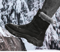 Botas De Invierno Impermeables Para Hombre Con Peluche Caliente Antideslizantes Altas Botas De Camuflaje Para Exteriores Y Senderismo - details 12