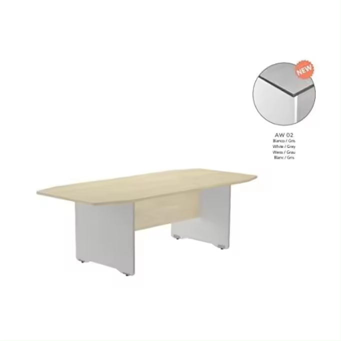 MESA DE ROCADA MODELO MEETING TAMAÃ‘O DE 220x100x72 CM BLANCO/HAYA - 1