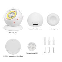 Lámpara De Pared Magnética Con Sensor De Movimiento PIR Luz De Noche LED COB 360° Rotativa USB/Batería Para Dormitorio Baño Cocina - details 2