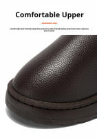 Botas De Invierno Para Hombres Y Mujeres Impermeables De Cuero Con Peluche Caliente Suela De Goma Botas De Nieve De Media Pantorrilla Casual Tallas Grandes - details 6