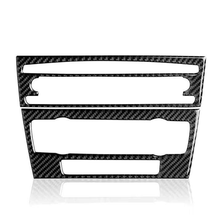 Pegatina de Decalque de Fibra de Carbono para Consola CD de Coche Cubierta de Accesorio de Motors para Series 3 E90 E92 E93 2005-2012 - 1